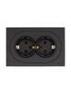 Розетка 2-м СП OSEN с заземл. ПБТ механизм черн. бархат LEZARD 743-4200-127B - УПС инжиниринг