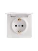 Розетка 1-м ОП LETO с заземл. с крышкой LETO ПБТ бел. LEZARD 752-0200-123B - УПС инжиниринг