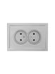 Розетка 2-мест. с/з СП ZIMA IP20 16А ПБТ безвинт. зажим сер. матов. LEZARD 704-7400-127BQC - УПС инжиниринг