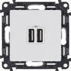 Розетка USB 2-м Valena Life 240В/5В 2400мА с лицев. панелью механизм бел. Leg 753412 - УПС инжиниринг