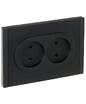 Розетка 2-м СП FORTE&PIANO FP125 10А без заземл. защ. шторки безвинт. крепл. черн. IEK FP-R23-10-1-K02 - УПС инжиниринг
