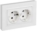Розетка 2-м СП BRITE РСшПл12-3-БрАБ 16А в сборе с заземл. защ. шторки плоская арктич. бел. IEK BR-R28-16-K91-F - УПС инжиниринг