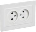 Розетка 2-м СП BRITE РС12-2-БрАБ 10А в сборе без заземл. без защ. шторок арктич. бел. IEK BR-R20-10-K91-F - УПС инжиниринг