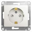Розетка 1-м СП Glossa 16А IP20 с заземл. защ. шторки механизм перламутр. SE GSL000645 - УПС инжиниринг
