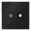 Розетка телевизионная оконечная TV + SAT 2-м СП S70 механизм черн. матов. Voltum VLS060408 - УПС инжиниринг