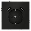 Розетка 1-м СП S70 16А с USB A+A с заземл. защ. шторки механизм черн. матов. Voltum VLS040408 - УПС инжиниринг
