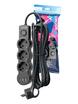 Удлинитель 3х3м с заземл. 10А IP20 USB 2800Вт 220В ПВС 3х1 с выкл. черн. КОСМОС YKsm3m3g-Z-VU10А-B - УПС инжиниринг