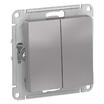 Выключатель 2-кл. AtlasDesign Aqua IP44 (сх. 5) 10AX механизм алюм. SE ATN440351 - УПС инжиниринг