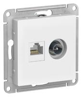 Розетка компьютерная + телевизионная 2-м AtlasDesign RJ45 кат.5E лотос SE ATN001389 - УПС инжиниринг