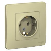 Розетка 1-м СП Blanca 16А IP20 250В с заземл. без защ. шторок беж. SE BLNRS001017 - УПС инжиниринг
