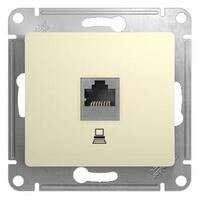 Розетка компьютерная 1-м СП Glossa RJ45 кат.5E механизм беж. SE GSL000281K - УПС инжиниринг