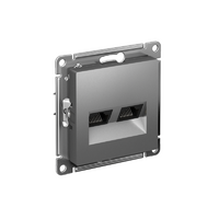Розетка компьютерная 2-м AtlasDesign RJ45 кат.5E механизм сталь SE ATN000985 - УПС инжиниринг