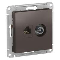 Розетка компьютерная + телевизионная 2-м AtlasDesign RJ45 кат.5E + TV механизм мокко SE ATN000689 - УПС инжиниринг