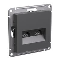 Розетка компьютерная 2-м AtlasDesign RJ45+RJ45 кат.5E механизм базальт SE ATN001485 - УПС инжиниринг