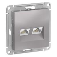 Розетка компьютерная 2-м AtlasDesign RJ45 кат.5E механизм алюм. SE ATN000385 - УПС инжиниринг