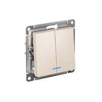 Выключатель 2-кл. СП AtlasDesign 10А IP20 (сх. 5а) 10AX с подсветкой механизм беж. SE ATN000253 - УПС инжиниринг