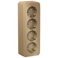 Розетка 4-м ОП Blanca 16А IP20 250В с заземл. защ. шторки с изолир. пластиной титан SE BLNRA011414 - УПС инжиниринг