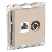 Розетка компьютерная + телевизионная 2-м AtlasDesign RJ45 кат.5E песочн. SE ATN001289 - УПС инжиниринг