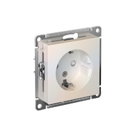 Розетка 1-м СП AtlasDesign 16А IP20 с заземл. защ. шторки механизм жемчуж. SE ATN000445 - УПС инжиниринг