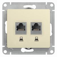 Розетка компьютерная 2-м Glossa RJ45 кат.5E механизм беж. SE GSL000285KK - УПС инжиниринг