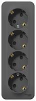 Розетка 4-м ОП Blanca 16А IP20 250В с заземл. защ. шторки с изолир. пластиной антрацит SE BLNRA011416 - УПС инжиниринг