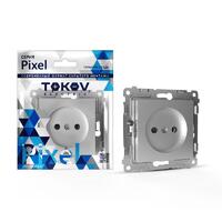 Розетка 1-м СП Pixel 16А IP20 без заземл. механизм алюм. TOKOV ELECTRIC TKE-PX-R1-C03 - УПС инжиниринг