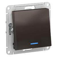 Переключатель проходной 1-кл. СП AtlasDesign 10А IP20 (сх. 6а) 10AX с подсветкой механизм мокко SE ATN000663 - УПС инжиниринг