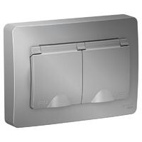 Розетка 2-м СП Blanca 16А IP44 250В с заземл. защ. шторки с крышкой алюм. SE BLNRS441123 - УПС инжиниринг