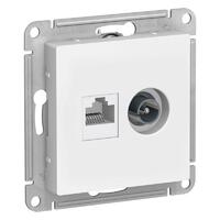 Розетка компьютерная + телевизионная 2-м AtlasDesign RJ45 кат.5E + TV механизм бел. SE ATN000189 - УПС инжиниринг