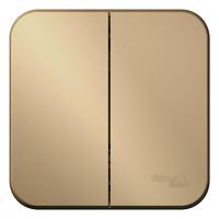 Выключатель 2-кл. ОП Blanca 10А IP20 (сх. 5) 250В с изолир. пластиной титан SE BLNVA105014 - УПС инжиниринг