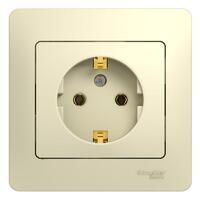 Розетка 1-м СП Glossa 16А IP20 с заземл. в сборе беж. SE GSL000242 - УПС инжиниринг