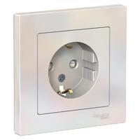 Розетка 1-м СП AtlasDesign 16А IP20 с заземл. защ. шторки в сборе жемчуж. SE ATN000444 - УПС инжиниринг