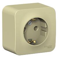 Розетка 1-м ОП Blanca 16А IP20 250В с заземл. без защ. шторок с изолир. пластиной беж. SE BLNRA010117 - УПС инжиниринг