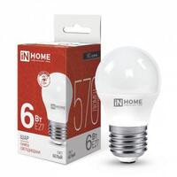 Лампа светодиодная LED-ШАР-VC 6Вт шар 4000К нейтр. бел. E27 570лм 230В IN HOME 4690612020532 - УПС инжиниринг