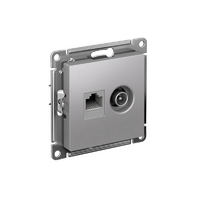 Розетка компьютерная + телевизионная 2-м СП AtlasDesign RJ45 кат.5E + TV механизм алюм. SE ATN000389 - УПС инжиниринг