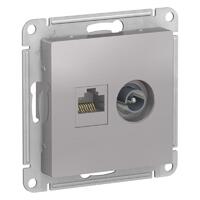 Розетка компьютерная + телевизионная 2-м AtlasDesign RJ45 кат.5E + TV механизм алюм. SE ATN000389 - УПС инжиниринг