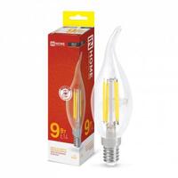 Лампа светодиодная LED-СВЕЧА НА ВЕТРУ-deco 9Вт свеча на ветру прозрачная 3000К тепл. бел. E14 1040лм 230В IN HOME 4690612026220 - УПС инжиниринг