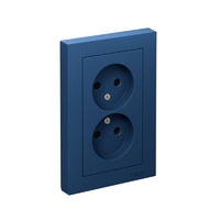 Розетка 2-м AtlasDesign 16А без заземл в сборе аквамарин SE ATN001120 - УПС инжиниринг