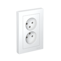 Розетка 2-м СП AtlasDesign 16А IP20 без заземл. в сборе бел. SE ATN000120 - УПС инжиниринг