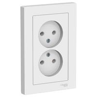 Розетка 2-м СП AtlasDesign 16А IP20 без заземл. в сборе бел. SE ATN000120 - УПС инжиниринг