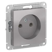 Розетка 1-м СП AtlasDesign 16А IP20 без заземл. без защ. шторок механизм алюм. SE ATN000341 - УПС инжиниринг