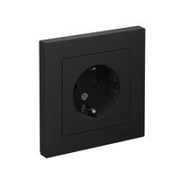 Розетка 1-м СП AtlasDesign 16А IP20 с заземл. защ. шторки в сборе карбон SE ATN001044 - УПС инжиниринг