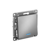 Выключатель 1-кл. СП AtlasDesign 10А IP20 (сх. 1а) 10AX с подсветкой механизм сталь SE ATN000913 - УПС инжиниринг