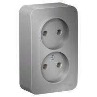 Розетка 2-м ОП Blanca 16А IP20 250В без заземл. без защ. шторок с изолир. пластиной алюм. SE BLNRA000213 - УПС инжиниринг