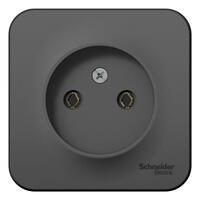 Розетка 1-м ОП Blanca 16А IP20 250В без заземл. без защ. шторок с изолир. пластиной антрацит SE BLNRA000116 - УПС инжиниринг