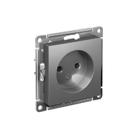 Розетка 1-м СП AtlasDesign 16А IP20 без заземл. без защ. шторок механизм сталь SE ATN000941 - УПС инжиниринг