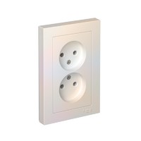 Розетка 2-м СП AtlasDesign 16А IP20 без заземл. в сборе жемчуж. SE ATN000420 - УПС инжиниринг