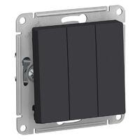 Выключатель 3-кл. СП AtlasDesign 10А IP20 (сх. 1+1+1) 10AX механизм карбон SE ATN001031 - УПС инжиниринг