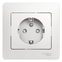 Розетка 1-м СП Glossa 16А IP20 с заземл. защ. шторки в сборе бел. SE GSL000144 - УПС инжиниринг