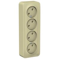 Розетка 4-м ОП Blanca 16А IP20 250В без заземл. без защ. шторок с изолир. пластиной беж. SE BLNRA000417 - УПС инжиниринг